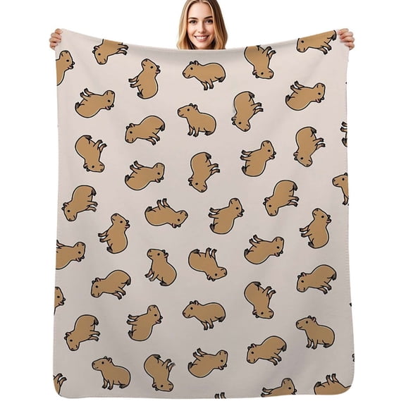 Capybara Flannel Blankets Soft Throw Blanket Winter Travel Office Outdoor Bedspread