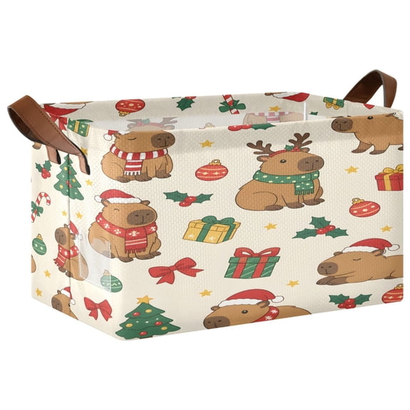 Capybara Foldable Storage Large Fabric Storage Baskets Organizer Storage Bins with Handles for Shelves