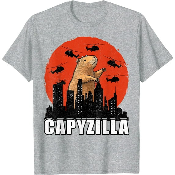 Capybara Funny Rodent Capyzilla Funny Unisex T-Shirt for Men Women Kids Toddler,Sport Grey Color,Size YXS