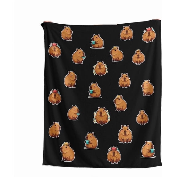 Capybara Gift Blanket, Cozy Decorative Throw, Cute Capybara Design Blanket for Home