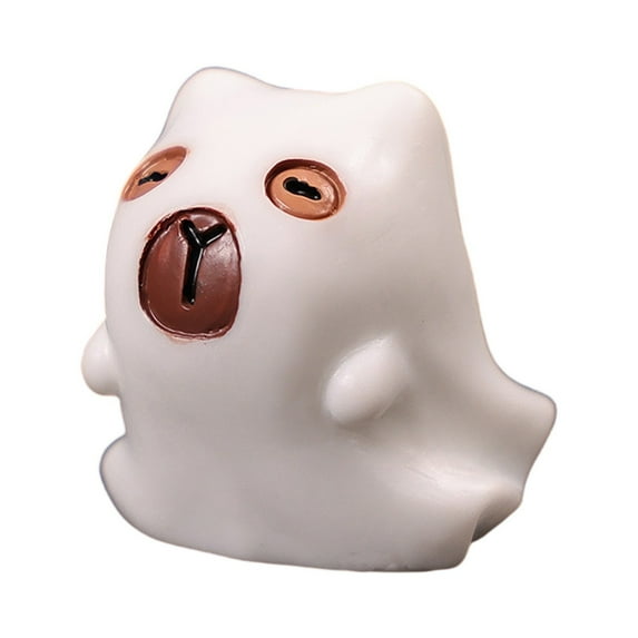 Capybara Halloween Theme Figure Toys, 0.94" Kawaii Capybara Ghost Minifigures Desktop Ornament Decoration, Gifts for Women & Fans