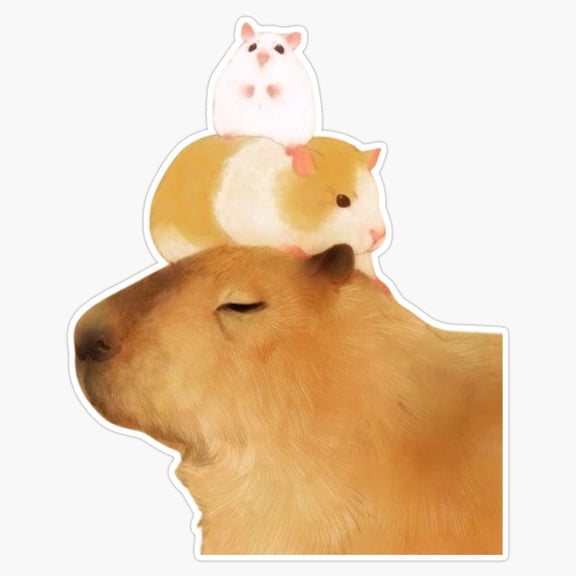 Capybara Hamster Guinea Pig Cute Animals Funny Friends Sticker