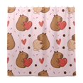 Capybara Heart Pattern Shower Curtain Liners Waterproof 72 Inch with C ...
