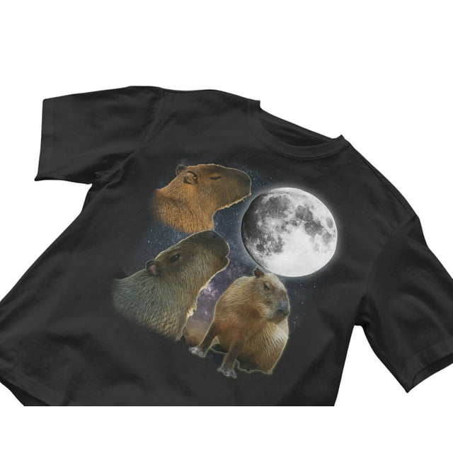 Capybara Howling At Moon Shirt, Retro Capybara Lover Tshirt, Meme Shirt