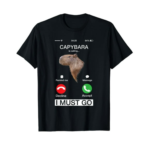 Capybara Is Calling Funny Capibara Rodent Animal Lover Humor T-Shirt