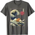 thumbnail image 1 of Capybara Japanese Kanagawa Wave Funny Surf Animal Unisex T-Shirt for Men Women Kids Toddler,Navy Color,Size 5/6, 1 of 5