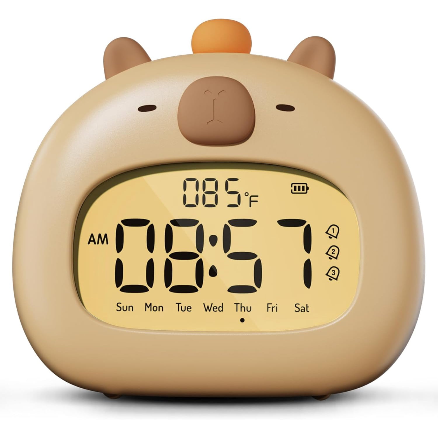 Capybara Kids Alarm Clock with Night Light, Digital Alarm Clocks for ...
