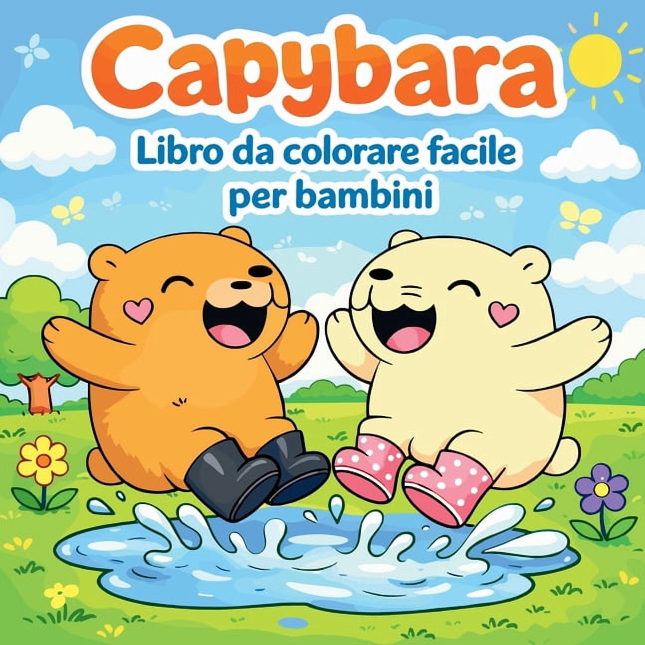 Capybara - Libro da colorare facile per bambini, (Paperback)