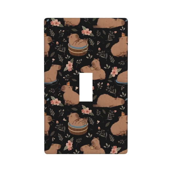 Capybara Light Switch Cover Plates Single Toggle Wall Plate Decorative 1-Gang Christmas Decor Lightswitch Cover