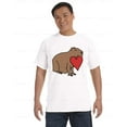 thumbnail image 1 of Capybara Love Heart Comfort Coler T-Shirt for Valentine's Day Fun, Unisex, up to size 4XL, 1 of 4