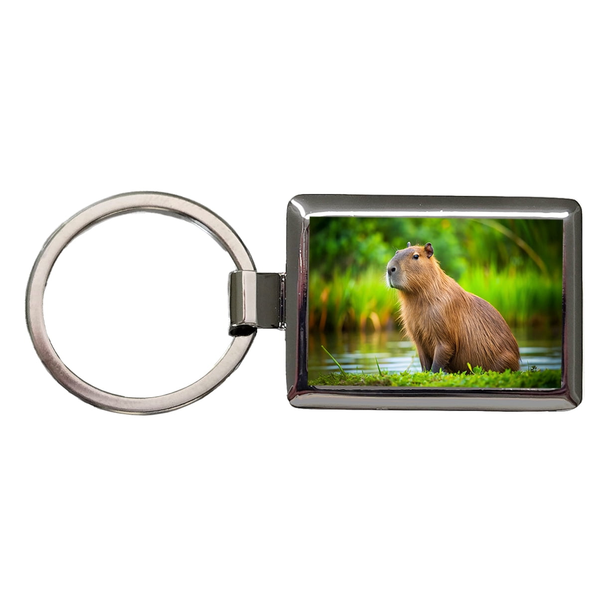 Capybara Metal Rectangle Keychain - Walmart.com