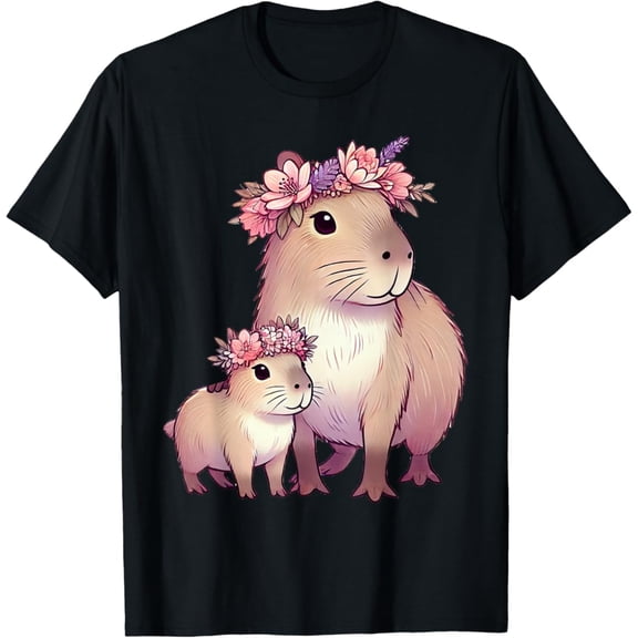 Capybara Mom Flower T-Shirt, F929 Sweatshirt All Size S-5XL