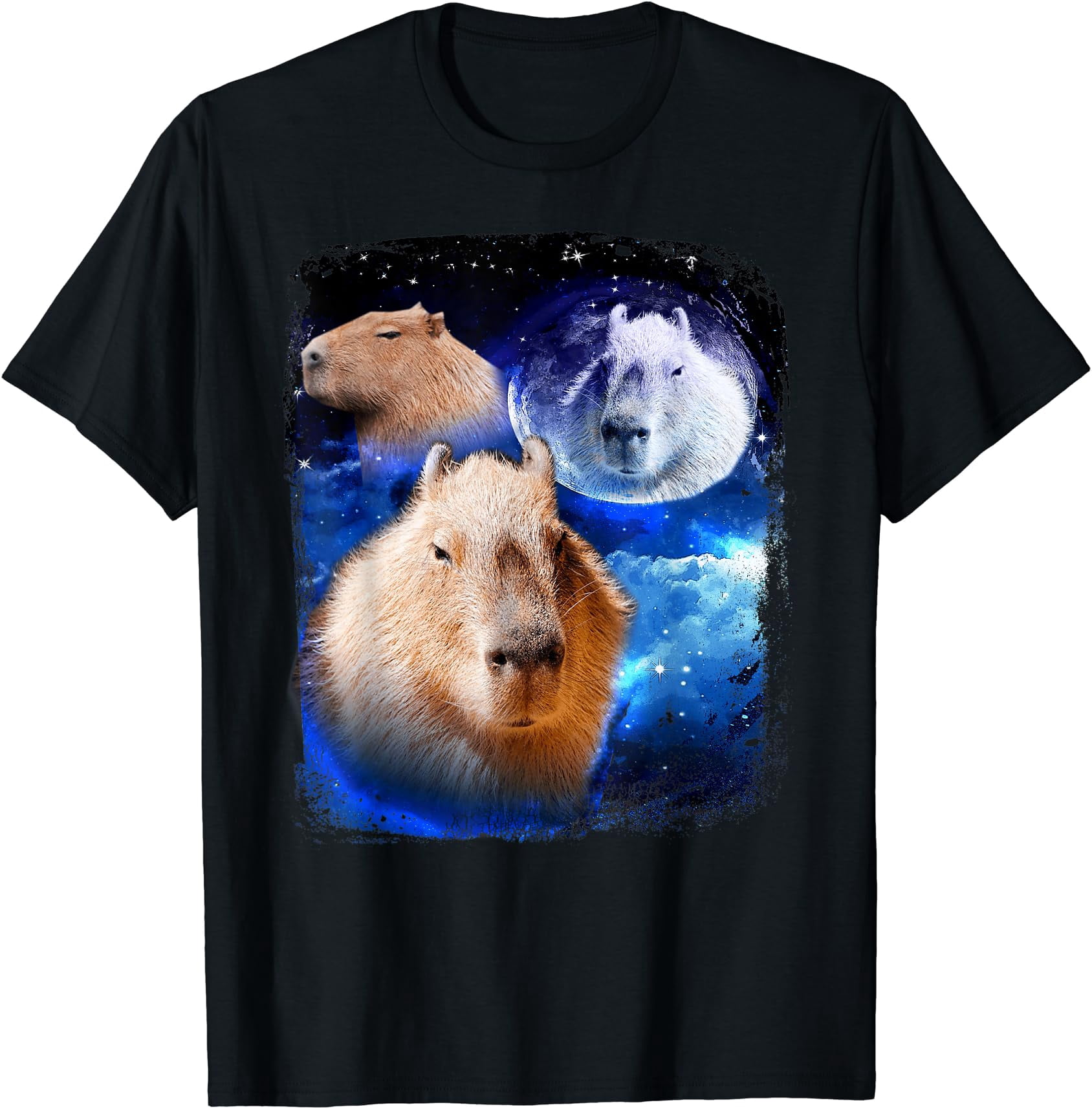 Capybara Moon Capybaras Vintage Kawaii T-Shirt - Walmart.com