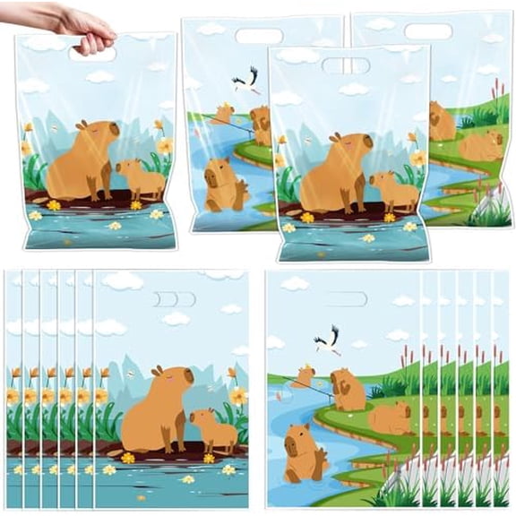 Capybara Party Favor Bags - 50 Pcs Cute Capybara Goodie Pinata Party Grab Bags, Animal Candy Boxes Baggies for Wedding Birthday Baby Shower
