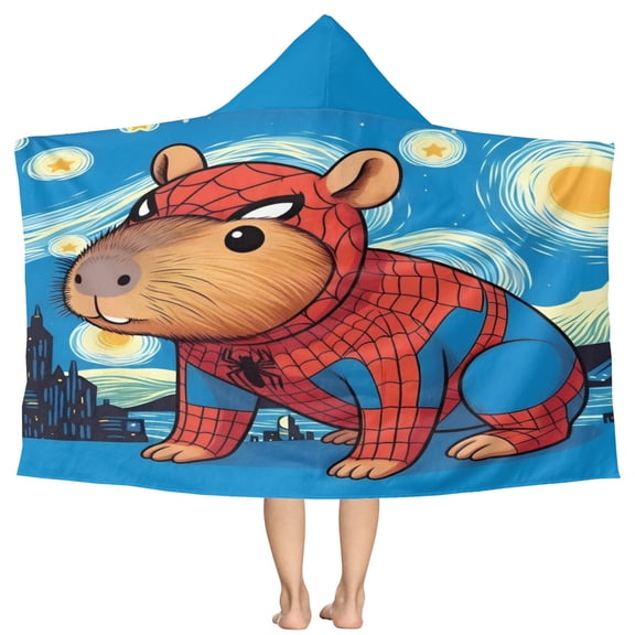 Capybara Pattern Beach Poncho - Microfiber - Towel - Kids Lightweight And Practical Essential For Beach Vacation