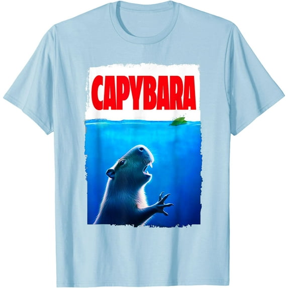 Capybara Paws Parody Cute Animals Lover Kawai Unisex T-Shirt for Men Women Kids Toddler,Light Blue Color,Size 2T