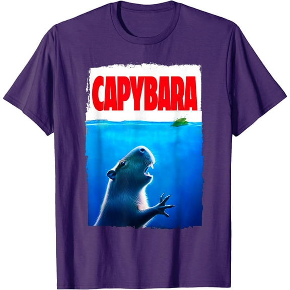Capybara Paws Parody Cute Animals Lover Kawai Unisex T-Shirt for Men Women Kids Toddler,Purple Color,Size XL