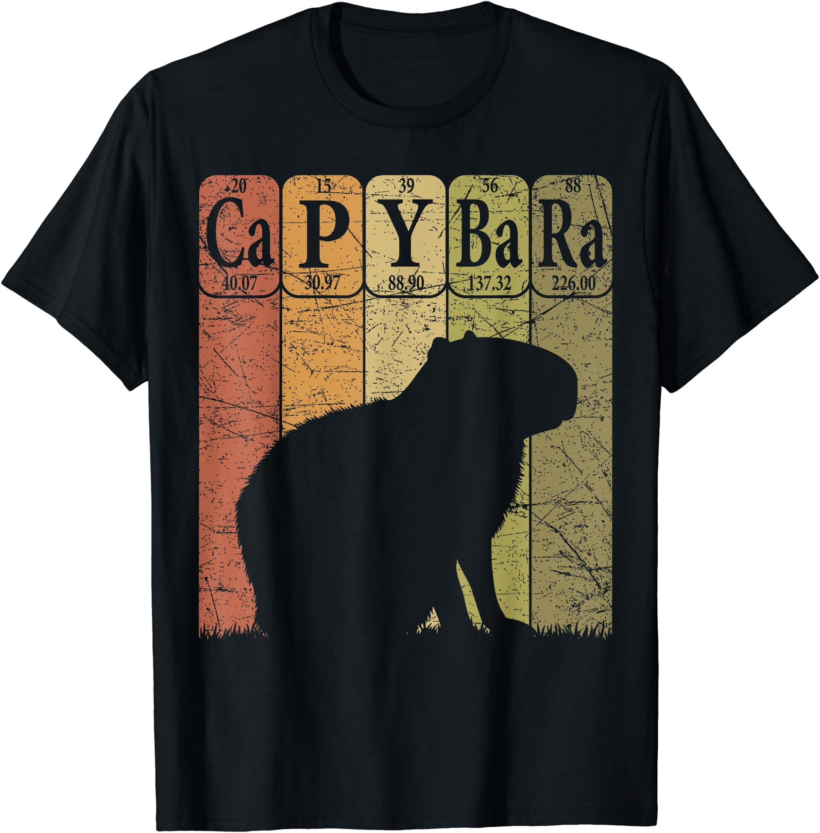 Capybara Periodic Table Elements Capybara Retro Rodent T-Shirt ...