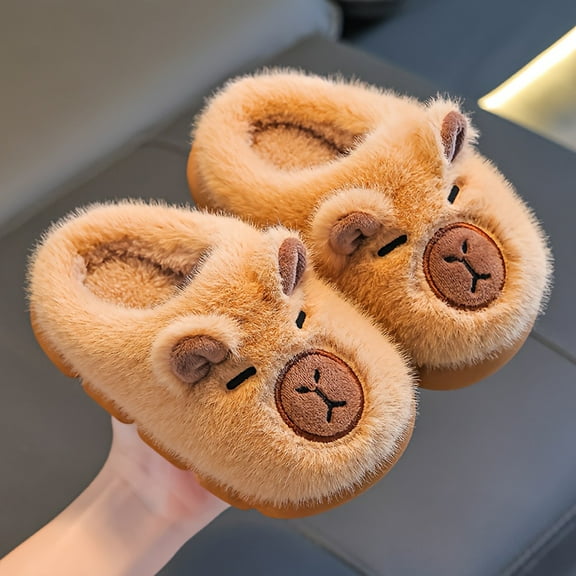 Capybara Plush Cartoon Slippers Soft Lightweight Indoor House Shoes with Cute Animal Design Warm Winter Slippers