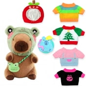 Capybara Plush with Clothes & Accessories, Dress Up Capybara Stuffed Animal plush toys , 10.2 in Cute Plushies for Girl/Boy Birthday or Christmas Gift