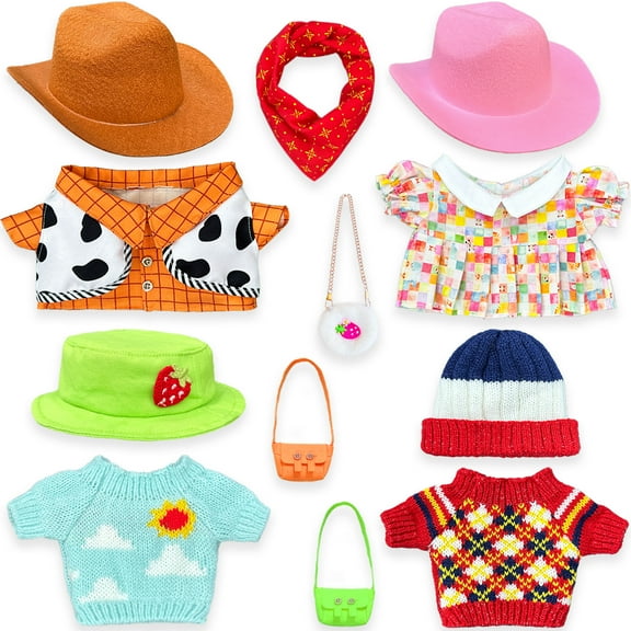 Capybara Plush Clothes & Accessories Set, 12 Pcs of Stuffed Animal Clothes for 12 in Capybara Plush Toys Dress Up