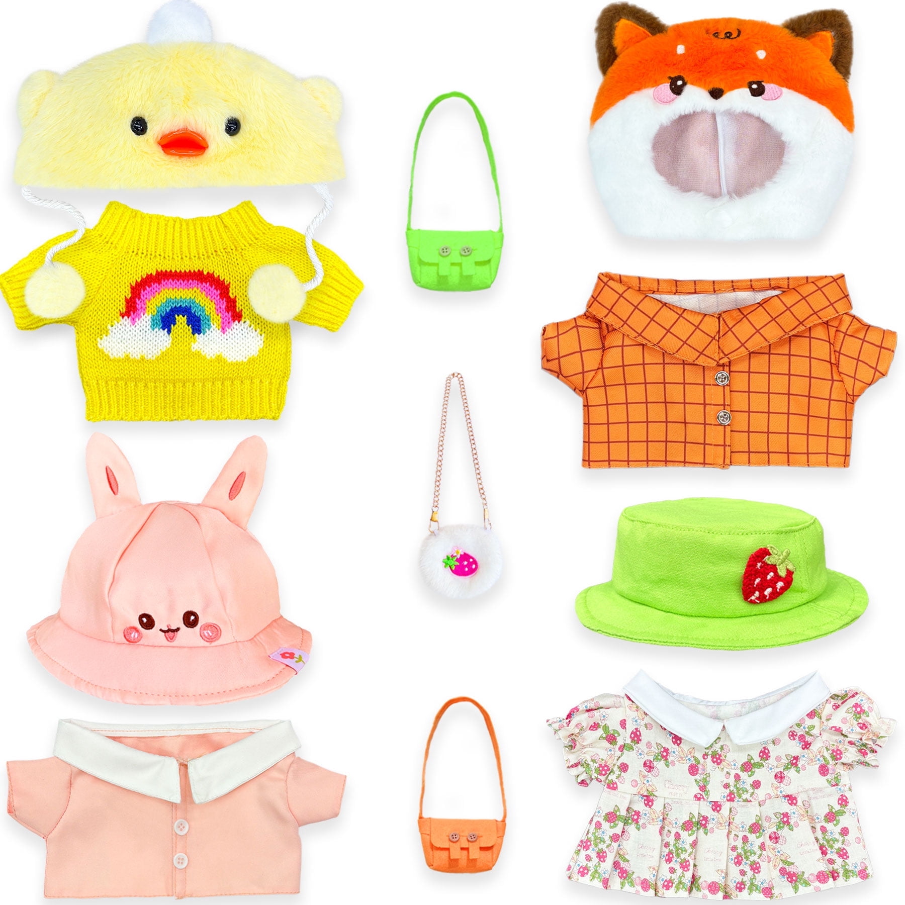 12 Pcs of Stuffed Animal Clothes for 12 in Capybara Plush Toys Dress Up,Capybara Plush Clothes & Accessories Set,for Birthdays/Christmas