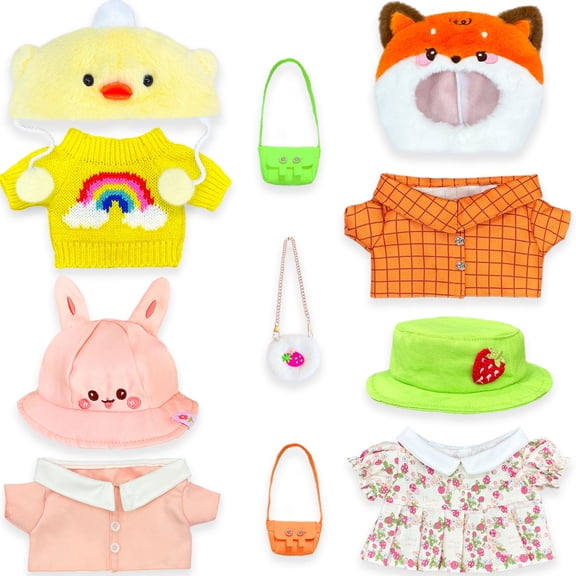 12 Pcs of Stuffed Animal Clothes for 12 in Capybara Plush Toys Dress Up,Capybara Plush Clothes & Accessories Set,for Birthdays/Christmas