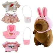 Capybara Plush with Clothes & Bag - DIY Dress Up Your Capybara Stuffed Animal, Soft Capybara Stuffed Doll Pillow, Unique Birthday Gift for Friend & Family10.3In - B