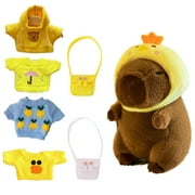 Capybara Plush with Clothes & Bag - DIY Dress Up Your Capybara Stuffed Animal, Soft Capybara Stuffed Doll Pillow, Unique Birthday Gift for Friend & Family10.3In - C