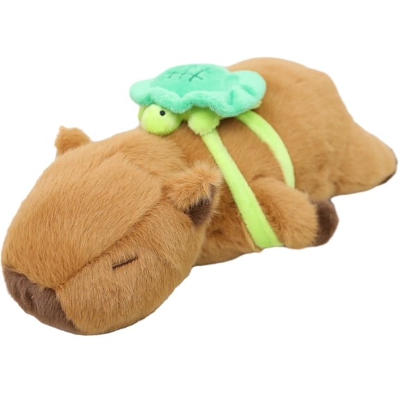 Capybara Plush Pillow with Removable Turtle Backpack, Soft Stuffed Animal Pillow for Kids Adults, Cute Capybara Plush Toy for Home Decor, Birthday Gift for Capybara Lovers, 10 Inch
