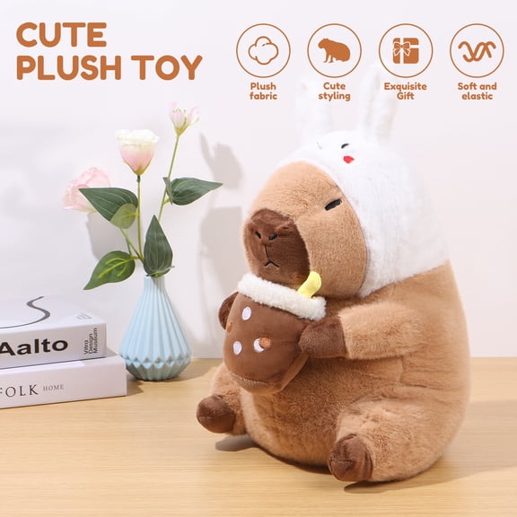 Capybara Plush Toy Cute Capybara Stuffed Doll Ultra-Soft Short Plush Capybara Throw Pillow 30cm/40cm Multipurpose Capybara Plush Ornament Capybara Plush Doll Gifts for Girls Boys Kids Home Decor