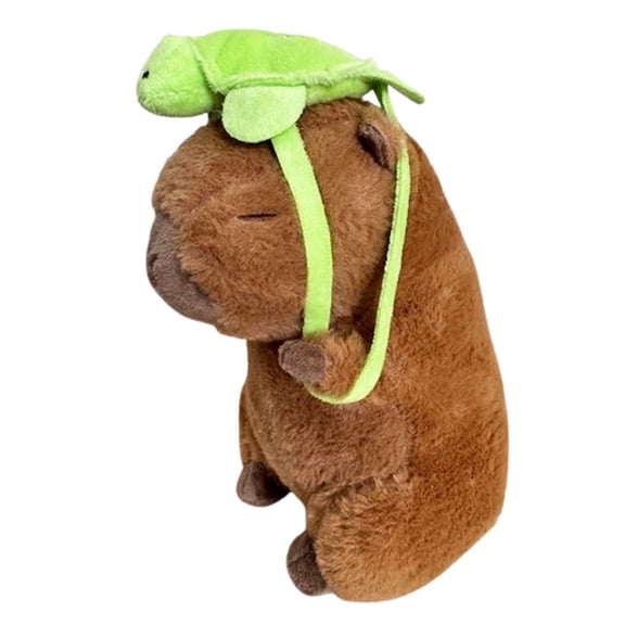 Capybara Plush with Removable Turtle Backpack 11"