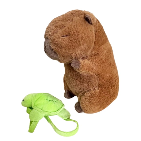 Capybara Plush with Removable Turtle Backpack 9"
