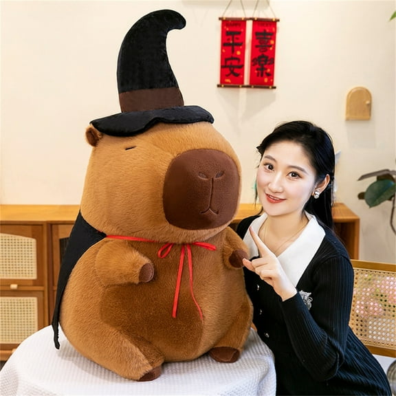 Capybara Plushies Toy, Cuddly & Soft Huggable Enchanter Capybara Stuffed Animal Plush Pillows, Birthday Christmas Graduation Back to School Gift for Teens & Women