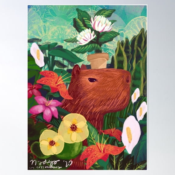 Capybara Poster Wall Art, Modern Wall Decor For Living Room Bedroom, 24x36 UNFRAMED
