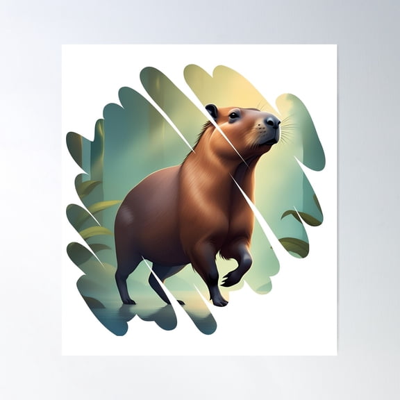 Capybara Poster Wall Art, Modern Wall Decor For Living Room Bedroom, 24x36 UNFRAMED