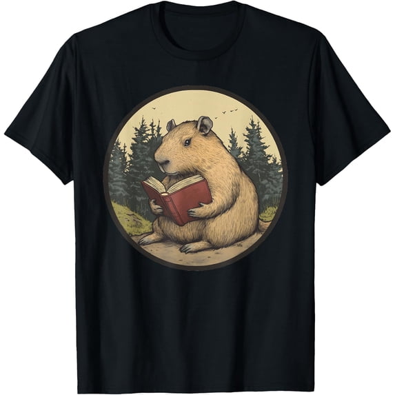 Cottagecore Reading Capybara Reading A Book Cottagecore T Shirt Size S-5XL - Walmart.com