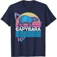 thumbnail image 1 of Capybara Retro Gift Friendly Animal Unisex T-Shirt for Men Women Kids Toddler,Navy Color,Size YM, 1 of 5