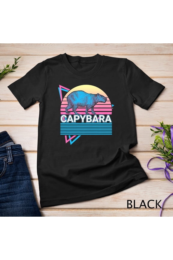 Capybara Retro Rodent Giant Cavy South American Wildlife Animal Graphic T-Shirt