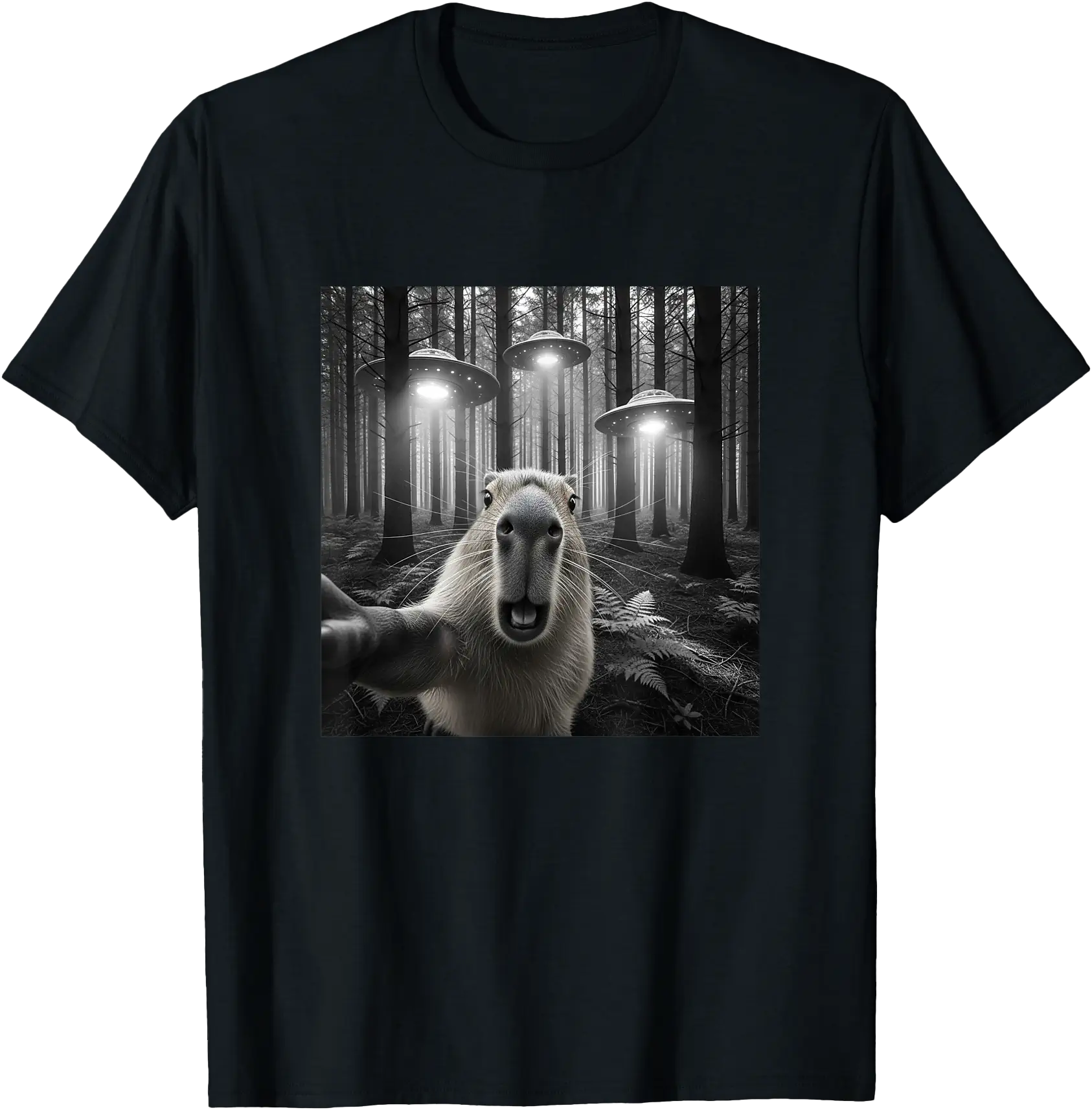Capybara Selfie With Alien Ufo For T-Shirt - Walmart.com