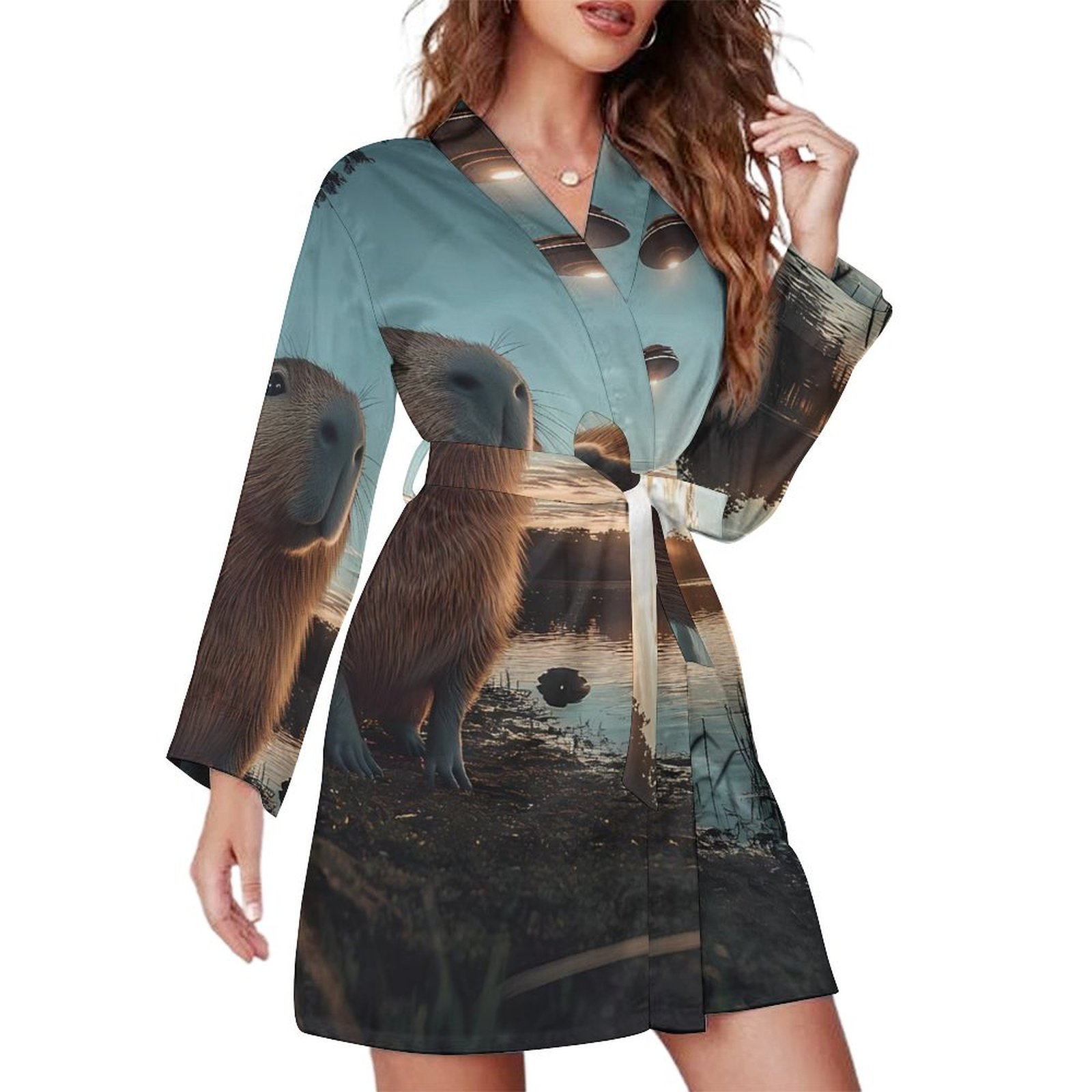 Rooster Robe Short Nightgown Men Doginthehole Men's Soft Robe - Comfy Sleepwear ...