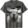 thumbnail image 1 of Capybara Selfie with UFOs Weird Unisex T-Shirt for Men Women Kids Toddler,Charcoal Color,Size 2T, 1 of 5