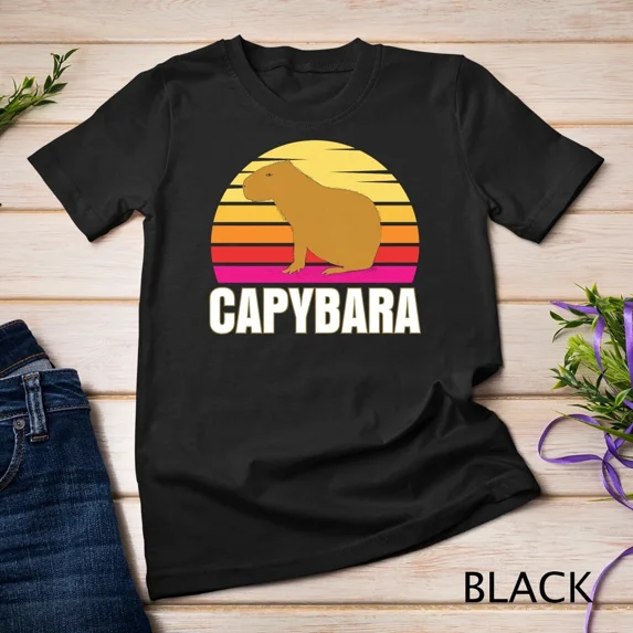 Capybara Shirt Capybara Lovers Rodent Pet Animal Sunset Gift Unisex ...
