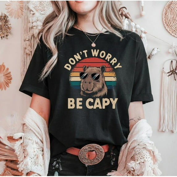 Capybara Shirt, Don't Worry Be Cappy Shirt, Funny Capybara Graphic Tee, Funny Capybara Vintage T-shirt, Capybara Lover Gift,Funny Cappy Gift TH310522