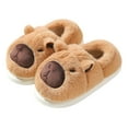 thumbnail image 1 of Capybara Slippers, Cute Stuffed Capybara Slippers, 1 of 6