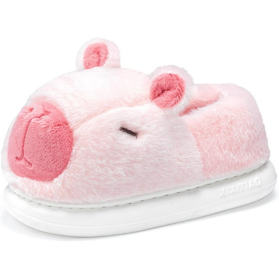 Capybara Slippers for Women Men,Cute Fluffy Animal Slippers,Warm Winter Wear Home Cozy Furry Soft Indoor Kawaii Shoes