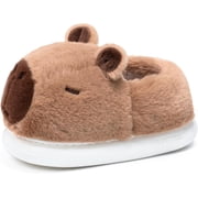 Capybara Slippers for Women Men,Cute Fluffy Animal Slippers,Warm Winter Wear Home Cozy Furry Soft Indoor Kawaii Shoes