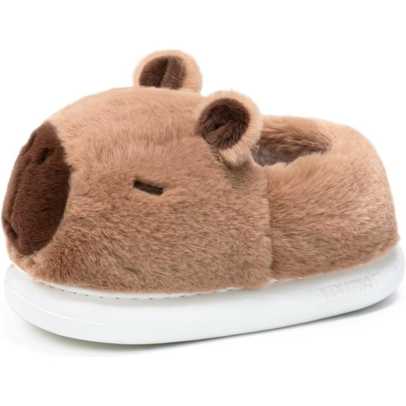 Capybara Slippers for Women Men,Cute Fluffy Animal Slippers,Warm Winter Wear Home Cozy Furry Soft Indoor Kawaii Shoes