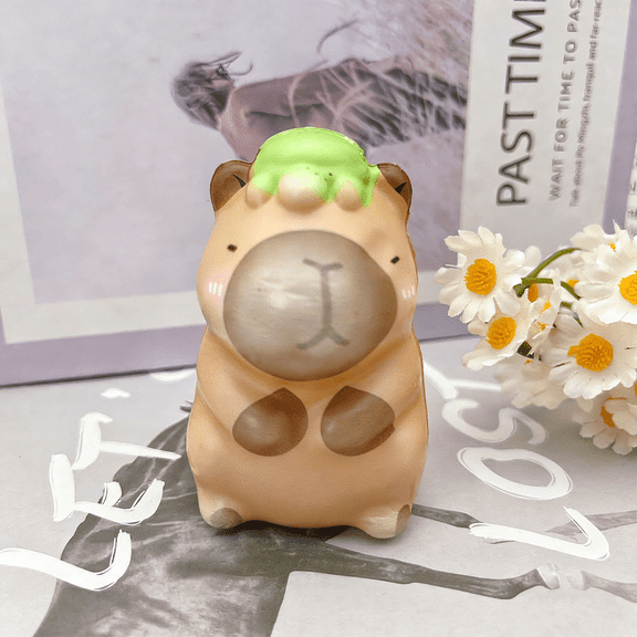 Capybara Squishy Squeeze Balls, Soft Dough Squeeze Balls with Cute Sitting Animal Design, Sensory Fidget Balls for Desk