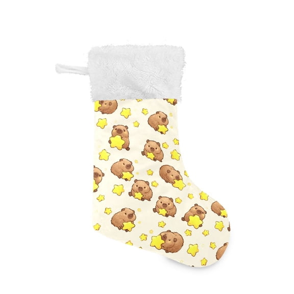 Capybara Star Christmas Stockings 17.71" Christmas Tree Decoration Fireplace Party Decoration